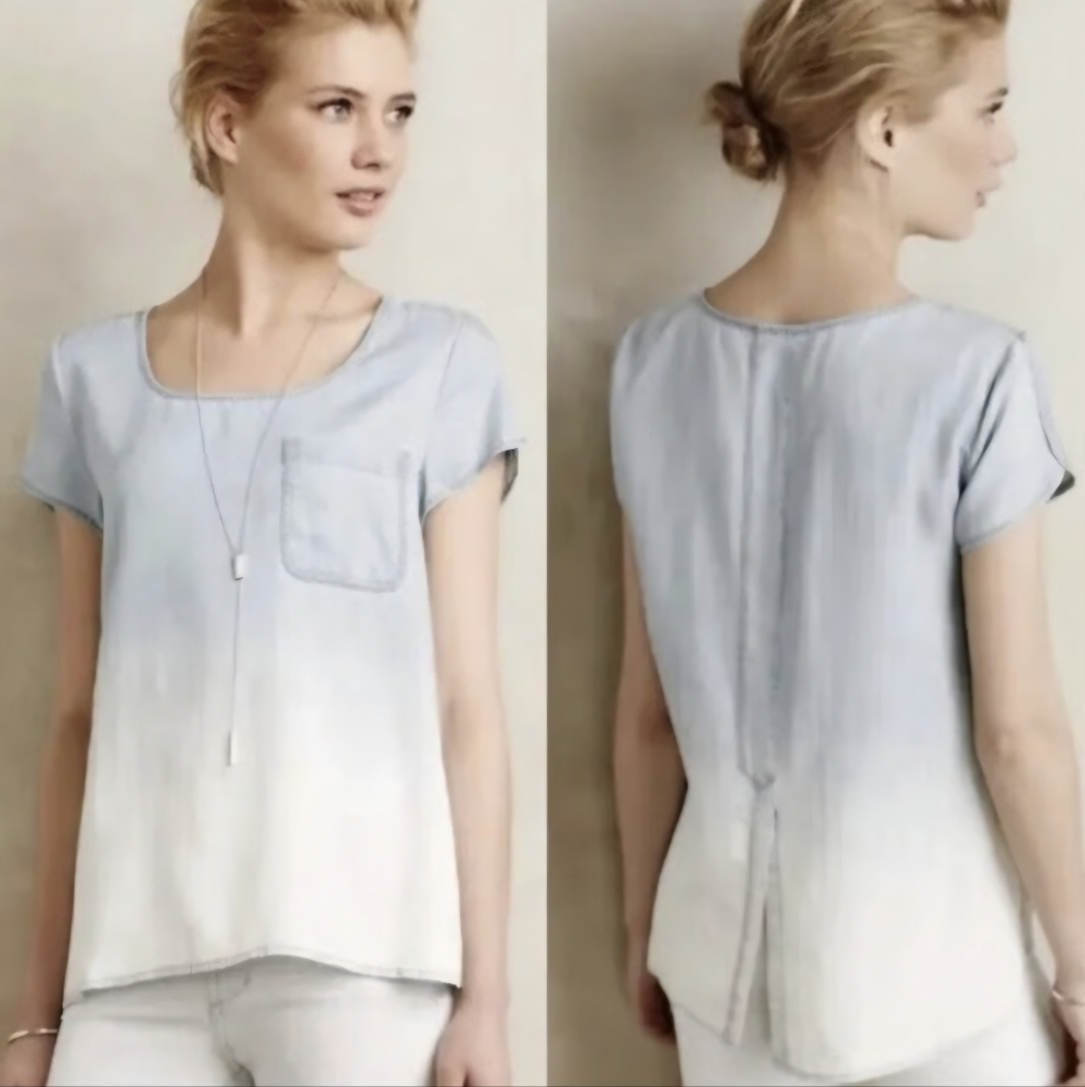 Anthropologie Holding Horses Chambray Ombre Tee